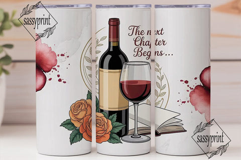 Next Chapter Wine 20oz Tumbler Wrap Sublimation sassyprint 