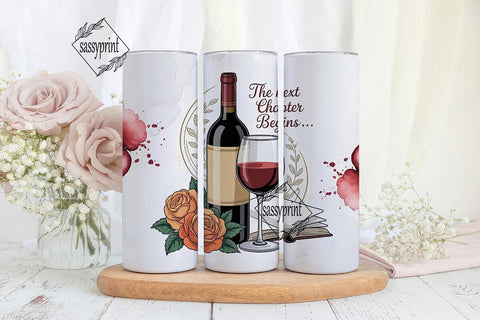 Next Chapter Wine 20oz Tumbler Wrap Sublimation sassyprint 