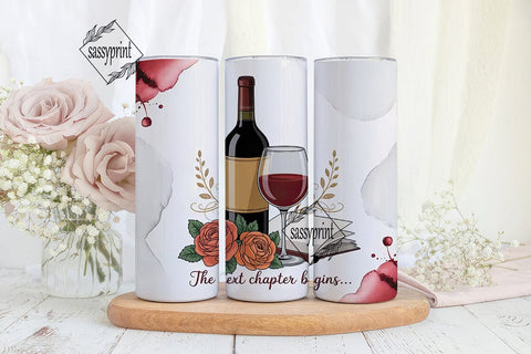 Next Chapter Wine 20oz Tumbler Wrap Sublimation sassyprint 