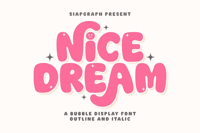 Nice Dream - Cute Bubble Font Font Masyafi Studio 