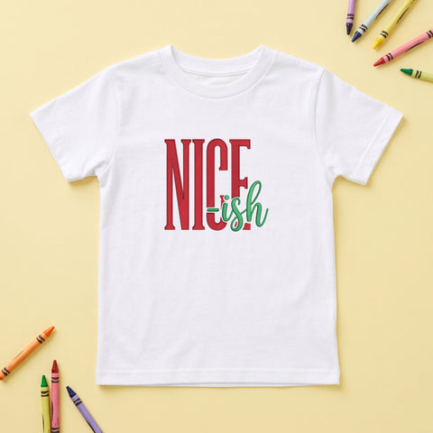 Nice Ish Christmas Embroidery Design – Funny Naughty Nice Holiday Saying Machine Embroidery File Embroidery/Applique DESIGNS PatternFeed8 