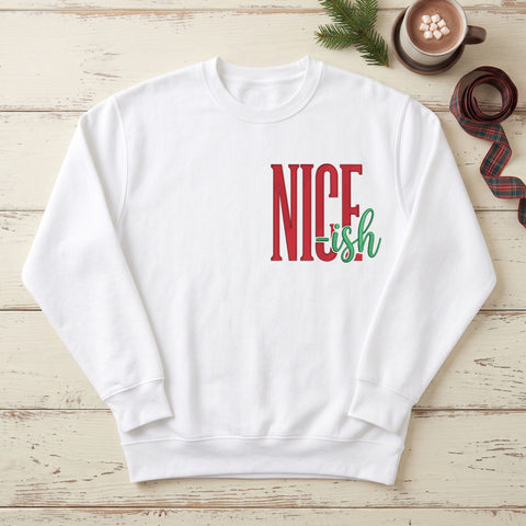 Nice Ish Christmas Embroidery Design – Funny Naughty Nice Holiday Saying Machine Embroidery File Embroidery/Applique DESIGNS PatternFeed8 