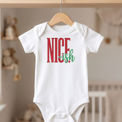 Nice Ish Christmas Embroidery Design – Funny Naughty Nice Holiday Saying Machine Embroidery File Embroidery/Applique DESIGNS PatternFeed8 