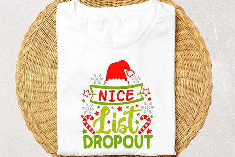 Nice List Dropout| Funny Christmas SVG Cutting Files. SVG CosmosFineArt 