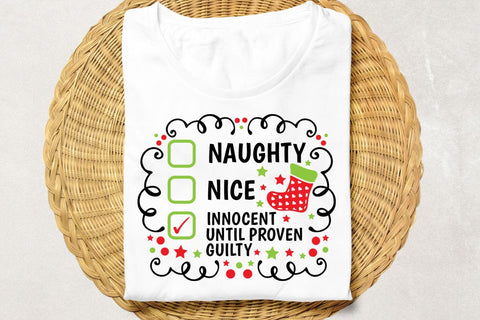 Nice Naughty Innocent Until Proven Guilty| Funny Christmas SVG Cutting Files. SVG CosmosFineArt 