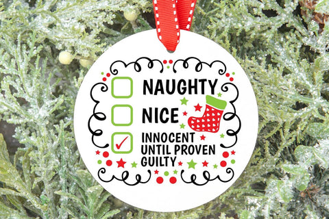 Nice Naughty Innocent Until Proven Guilty| Funny Christmas SVG Cutting Files. SVG CosmosFineArt 