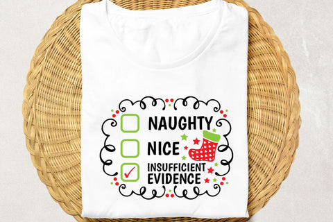 Nice Naughty Insufficient Evidence| Funny Christmas Checklist SVG Cutting Files. SVG CosmosFineArt 