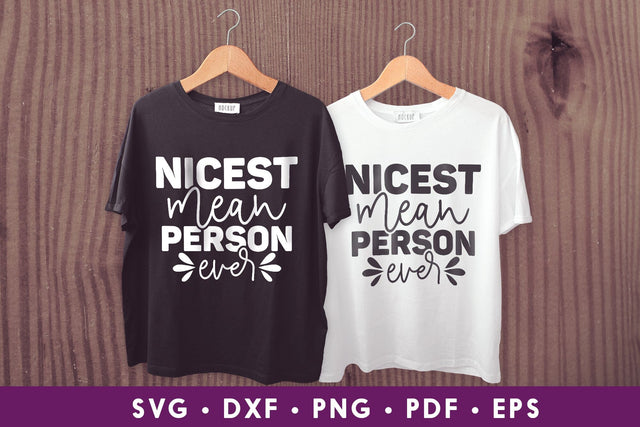 Nicest Mean Person Ever - Sarcastic Quote SVG SVG CraftLabSVG 