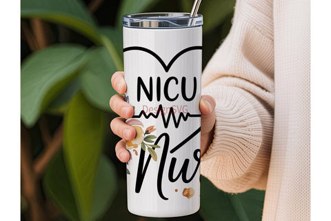 NICU Nurse Floral 20oz Tumbler Wrap Sublimation DesignSVG 