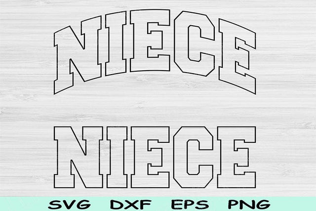 Niece Svg Dxf Cut Files, Niece Png, Niece Shirt Svg Files For Cricut, Niece Gift Svg, Family Svg Block Wave Text Sublimation Digital Designs SVG TiffsCraftyCreations 