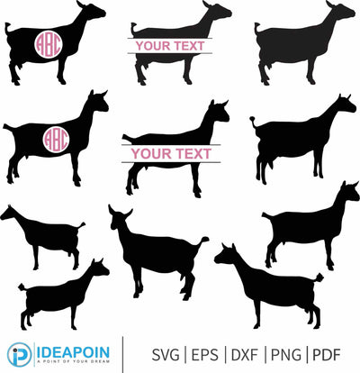 Nigerian Dwarf Goat SVG, Show Goat png, Dairy Goat svg, Nigerian Dwarf Goat SVG Bundle, Nigerian dwarf monogram, Livestock svg, Goat SVG SVG Dinvect 