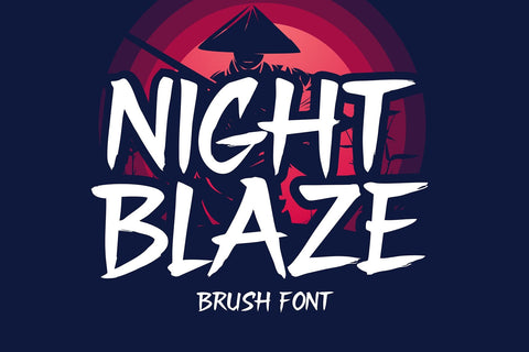 Night Blaze – Brush Font for Sharp Design Font Mozzatype 