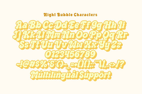 Night Bubble - Retro Groovy Font Font Masyafi Studio 