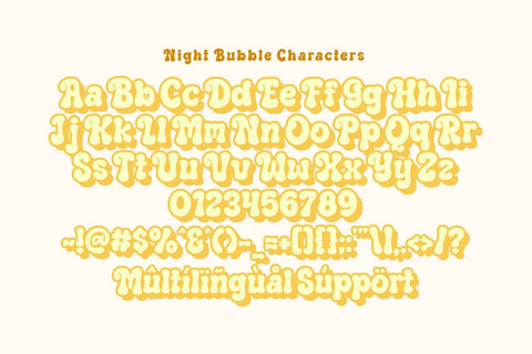 Night Bubble - Retro Groovy Font Font Masyafi Studio 
