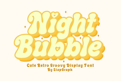 Night Bubble - Retro Groovy Font Font Masyafi Studio 