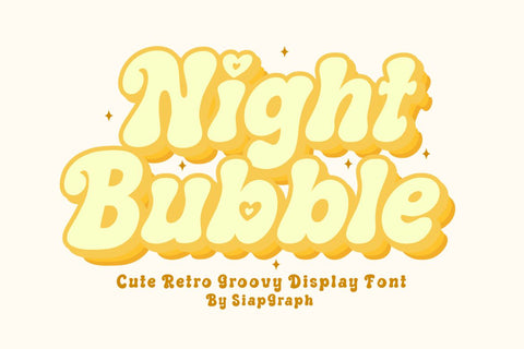 Night Bubble - Retro Groovy Font Font Masyafi Studio 