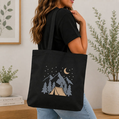 Night Camping Embroidery Design – Mountain Tent Pine Forest Moon Outdoor Adventure Machine Embroidery File Embroidery/Applique DESIGNS PatternFeed8 