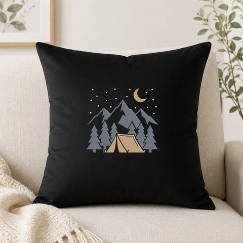 Night Camping Embroidery Design – Mountain Tent Pine Forest Moon Outdoor Adventure Machine Embroidery File Embroidery/Applique DESIGNS PatternFeed8 
