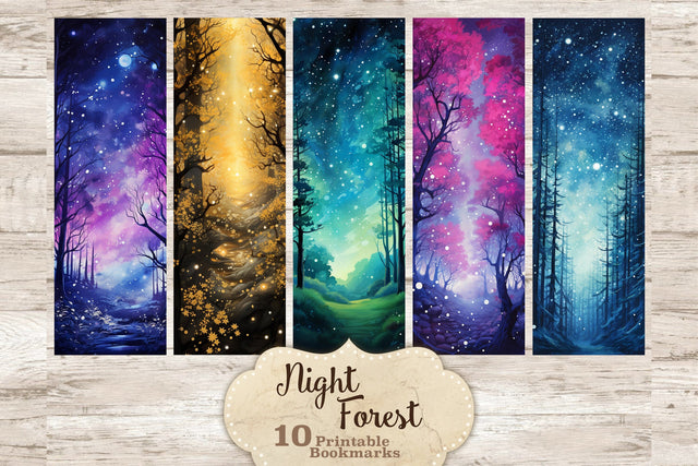 Night Forest Bookmarks | Digital Bookmarks SVG GlamArtZhanna 
