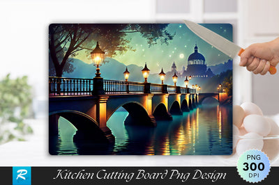 Night Light in Vintage Bridge Cutting Board Sublimation Regulrcrative 
