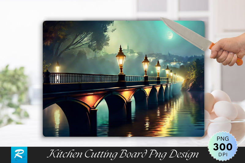 Night Light in Vintage Bridge Cutting Board Sublimation Regulrcrative 