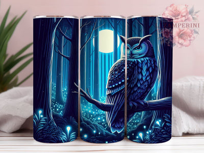 Night OWL 20 oz Skinny Tumbler Sublimation Design, Straight & Tapered Tumbler Png, Full Moon Owl Tumbler Png, Digital Download PNG Sublimation Li Zamperini 