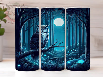 Night Owl 20 oz Skinny Tumbler Sublimation Design, Straight & Tapered Tumbler Png, Owl Moon Tumbler Png, Digital Download PNG Sublimation Lara' s Designs 