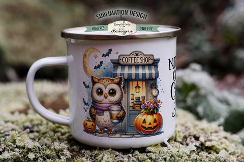 Night Owl Coffee | Cute Halloween Owl 11 & 15 oz Mug Sublimation Sublimation Ewe-N-Me Designs 