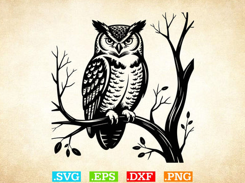 Night Owl SVG Bundle, Owl Bird Clipart, Owl Silhouette, Screech Owl Svg, Forest Scene Svg SVG Creativeart88 