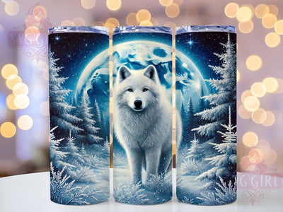 Night Scene Winter Wolf 20oz Tumbler Wrap, Night Scene Tumbler, Sublimation Tumbler, 20oz Tumbler Wrap, Wildlife Tumbler, Snowy Landscape Tumbler, Personalized Tumbler Sublimation SvggirlplusArt 