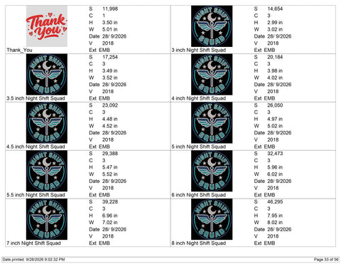 Night Shift Squad Embroidery Design – Nurse Night Shift Machine Embroidery File, Medical Caduceus Healthcare Design Embroidery/Applique DESIGNS PatternFeed8 