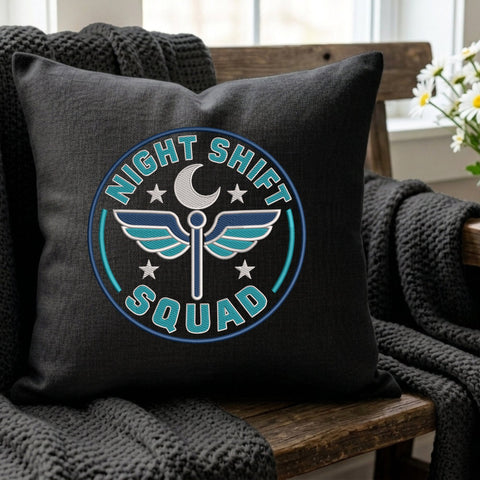 Night Shift Squad Embroidery Design – Nurse Night Shift Medical Badge Machine Embroidery File Embroidery/Applique DESIGNS PatternFeed8 
