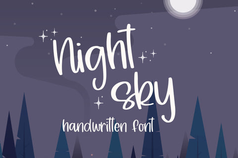 Night Sky, Cute Handwritten Font for Cricut Font Designing Digitals 