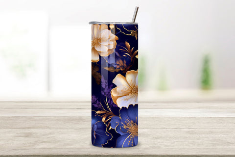 Night Sky Floral Mirage Tumbler Wrap, 3D Seamless PNG Sublimation FloridPrintables 