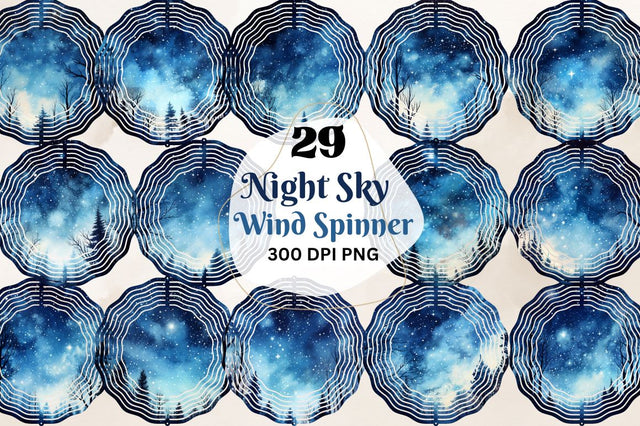 Night Sky Wind Spinner Sublimation Designs Bundle Sublimation Regulrcrative 