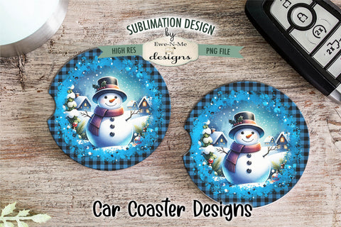 Night Snowman Blue Wind Spinner Sublimation Design Sublimation Ewe-N-Me Designs 