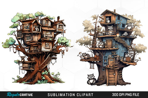 Night Tents Watercolor Clipart Bundle Sublimation Regulrcrative 