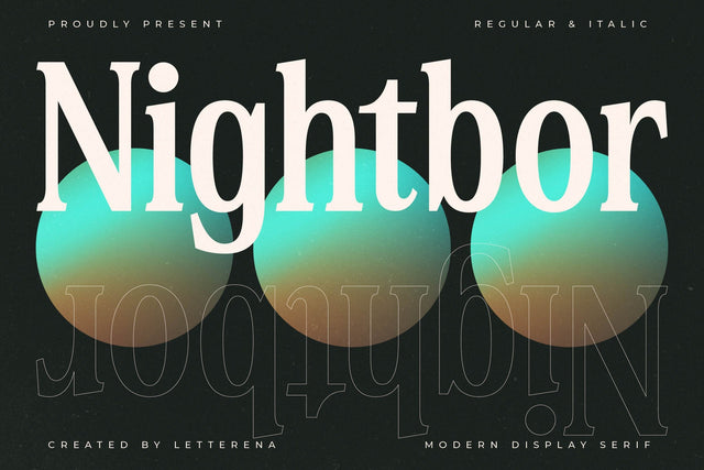 Nightbor - Modern Display Serif Font Letterena Studios 