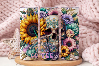 Nightmare Before Coffee Tumbler Wrap, Halloween Skinny Tumbler Sublimation Design, Digital Download Sublimation DesignSVG 