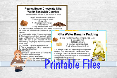 Nilla Wafer Recipe Cards 3D Paper Family Creations 