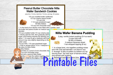 Nilla Wafer Recipe Cards 3D Paper Family Creations 