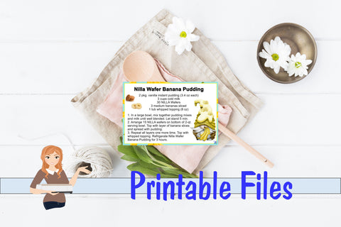 Nilla Wafer Recipe Cards 3D Paper Family Creations 