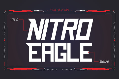 Nitro Eagle – Futuristic Display Font (Regular & Italic) Font Mozzatype 