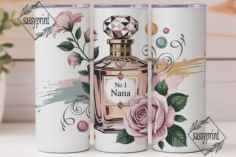 No 1 Nana Perfume Bottle 20oz Tumbler Sublimation sassyprint 