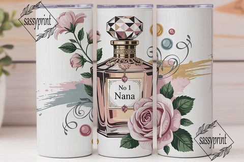 No 1 Nana Perfume Bottle 20oz Tumbler Sublimation sassyprint 