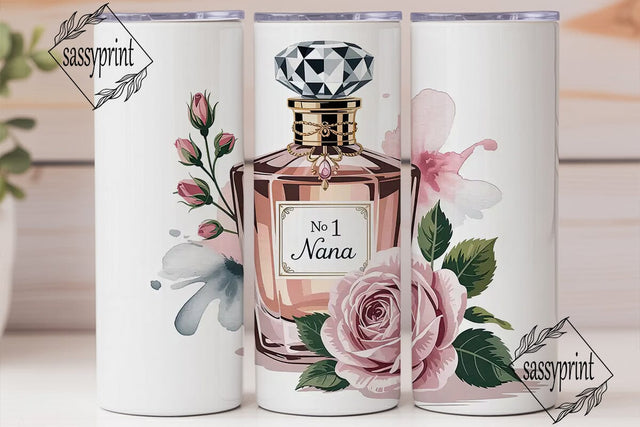 No 1 Nana Perfume Bottle 20oz Tumbler Sublimation sassyprint 