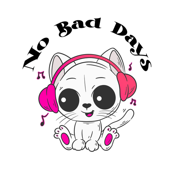 No Bad days Music Cat png jpg digital download print to cut Sublimation file Sublimation Whitetailcrafts 