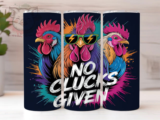 No Clucks Given Sassy Farm Chicken Tumbler, No Clucks Given Wrap, Sarcastic Farm Animal Tumbler, 20oz Chicken Tumbler Design, Farm Life Tumbler Wrap, Sassy Chicken Sublimation Sublimation Lara' s Designs 