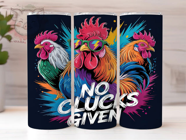No Clucks Given Sassy Farm Chicken Tumbler, No Clucks Given Wrap, Sarcastic Farm Animal Tumbler, 20oz Chicken Tumbler Design, Farm Life Tumbler Wrap, Sassy Chicken Sublimation Sublimation Lara' s Designs 