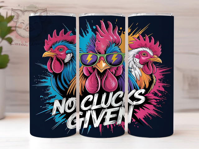 No Clucks Given Sassy Farm Chicken Tumbler, No Clucks Given Wrap, Sarcastic Farm Animal Tumbler, 20oz Chicken Tumbler Design, Farm Life Tumbler Wrap, Sassy Chicken Sublimation Sublimation Lara' s Designs 